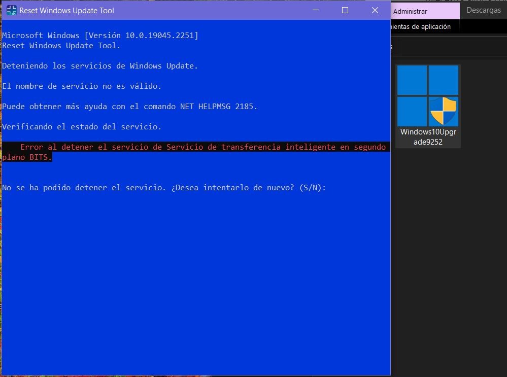 Reset windows update tool algo sali mal intenta volver a abrir