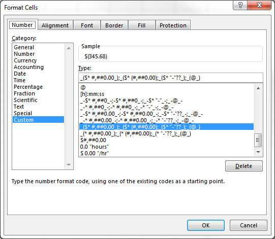 parentheses for negative numbers in excel mac