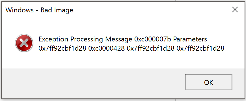 Exception processing message parameters. Ошибка Bad image. Windows Bad image. Вирус Bad image. Что значат ошибки Bad image.