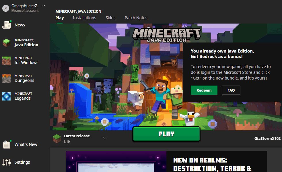 Hi, I have minecraft java edition and few months ago they released bedrock  for free if u had java, so I downloaded it. then today, this message saying  this suddenly appears on