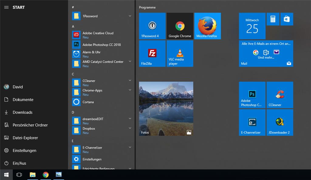 Windows 10 Startmenü Ordner