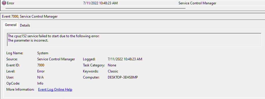 Error Event 7000 what causes this problem Microsoft Community