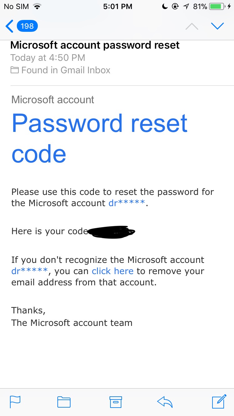 Hotmail Com Password Reset Code