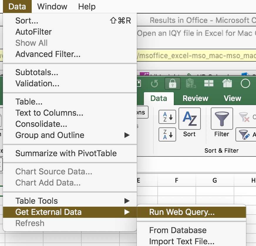 Файл веб запроса для microsoft excel iqy