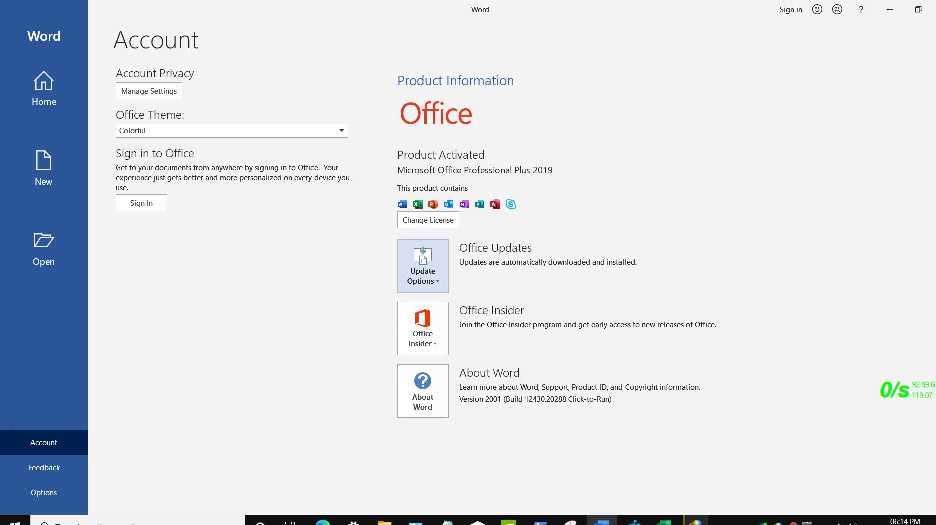 Microsoft Released Office 2019 Update v2001 (build 12430.20288 