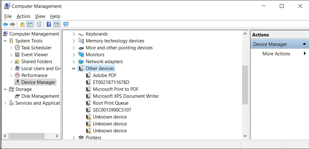 Device Drivers missing after Windows 10 update 1511 update