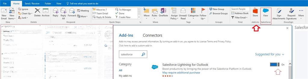 salesforce failed cannot install installation microsoft outlook lightning reference screenshot