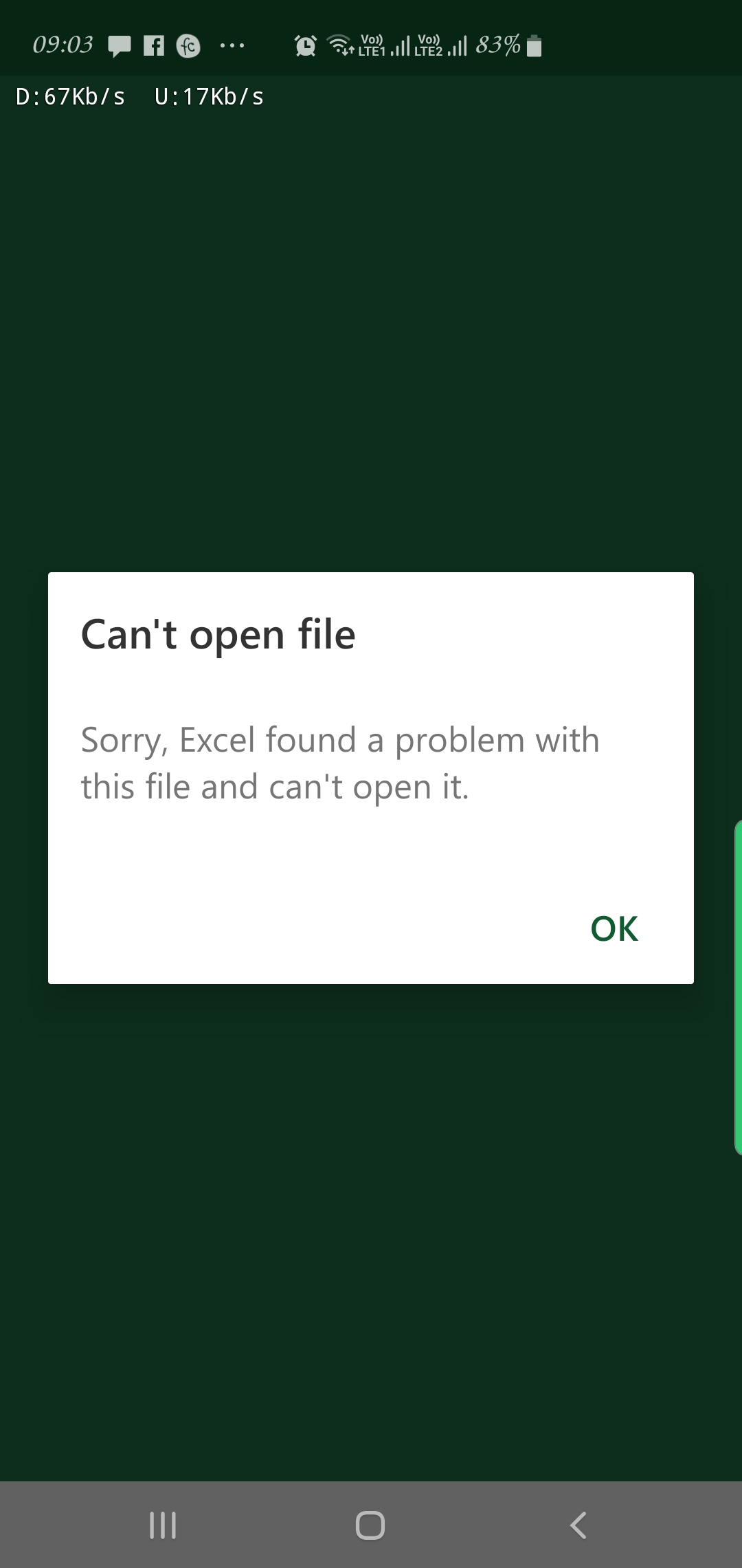 Excel not able to open in android - Microsoft Community