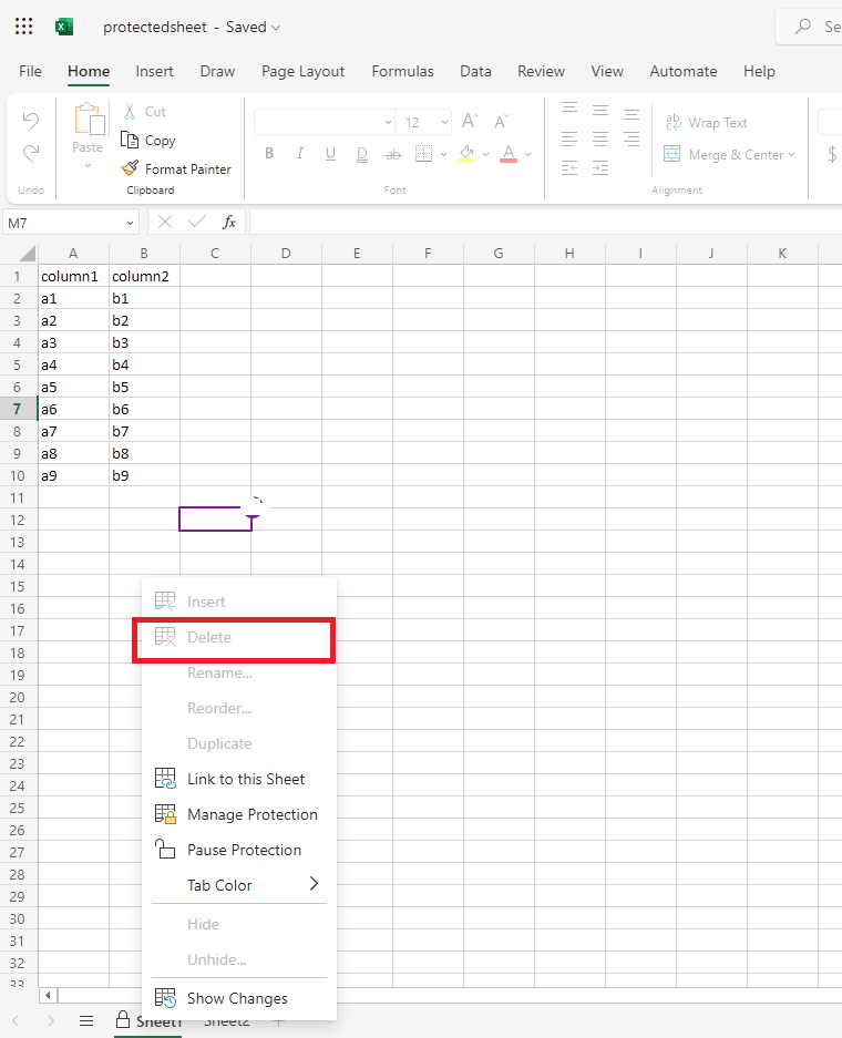 Can I protect an Excel sheet (in Sharepoint) from being deleted? Sheet ...