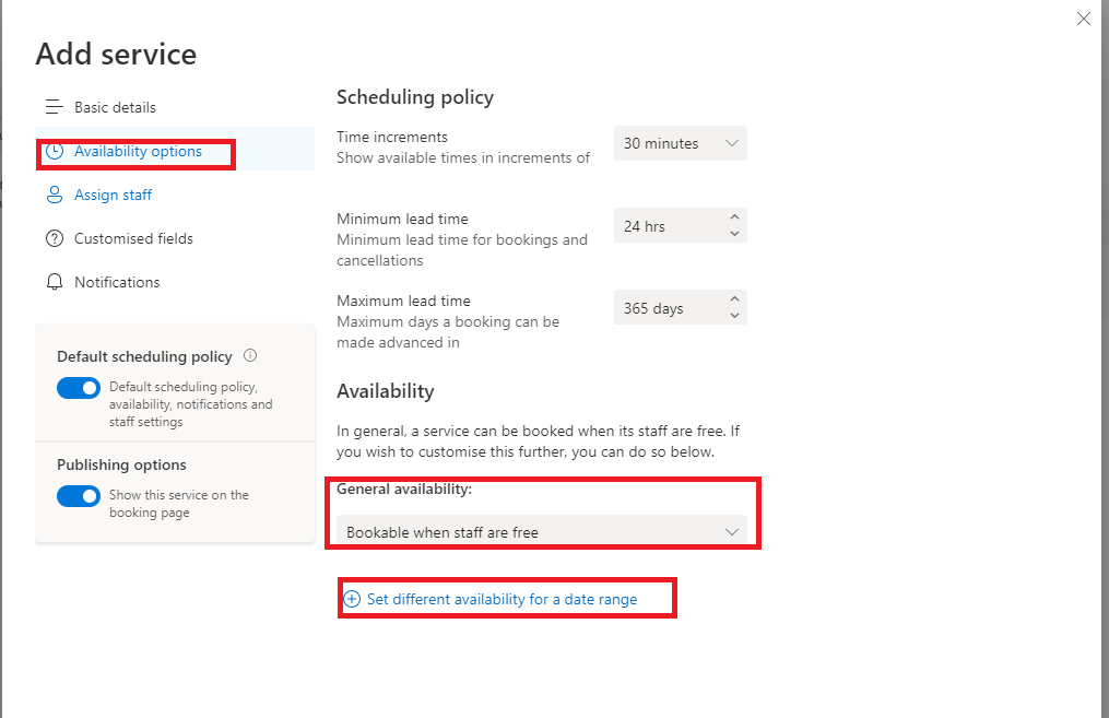 MS Booking Application Settings Query - Microsoft Community