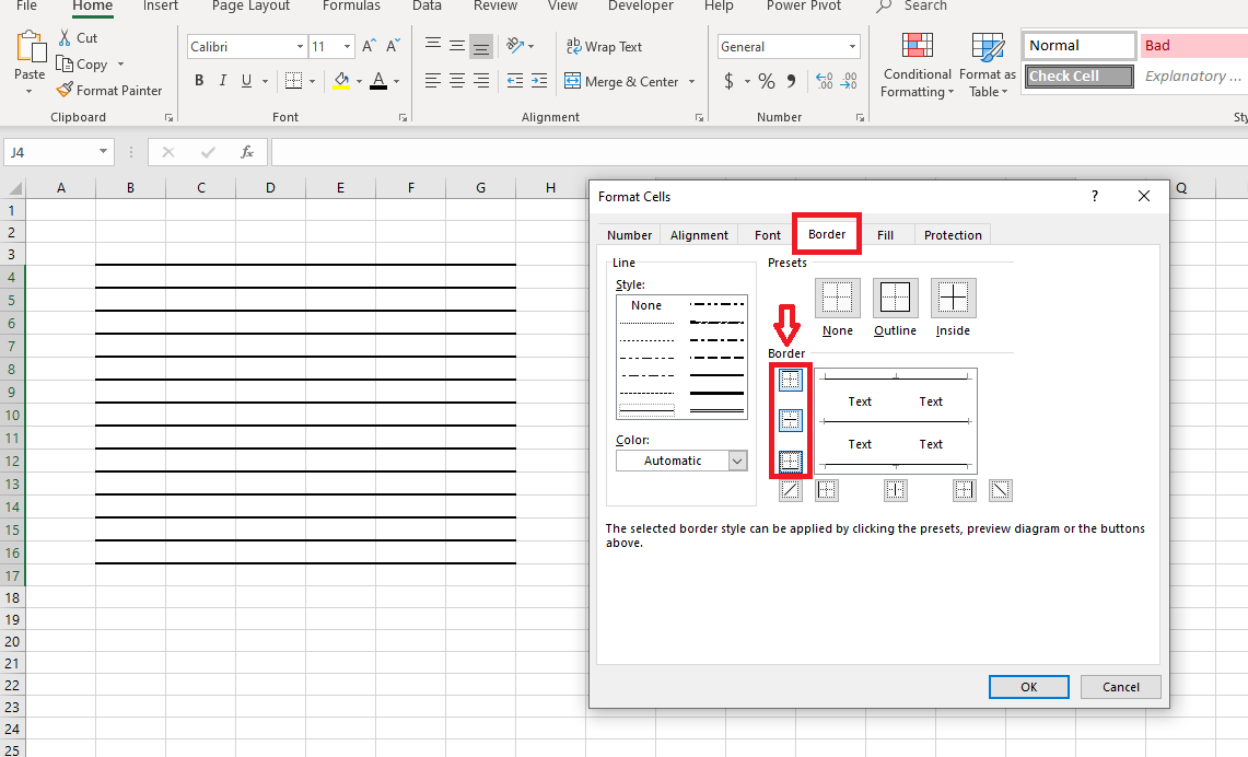 Underline Multiple cells in excel on a pc Microsoft Community