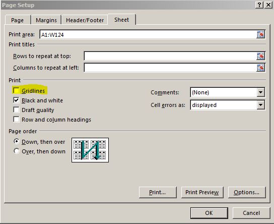 Unable To Get Rid Of Gridlines When Printing In Excel 2013 Microsoft 