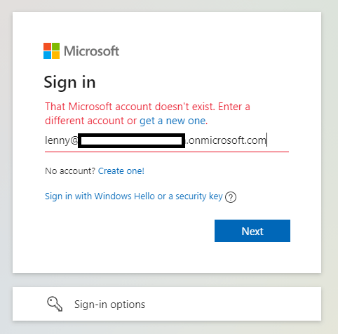 That Microsoft Account Doesn't Exist. Enter A Different Account Or Get ...