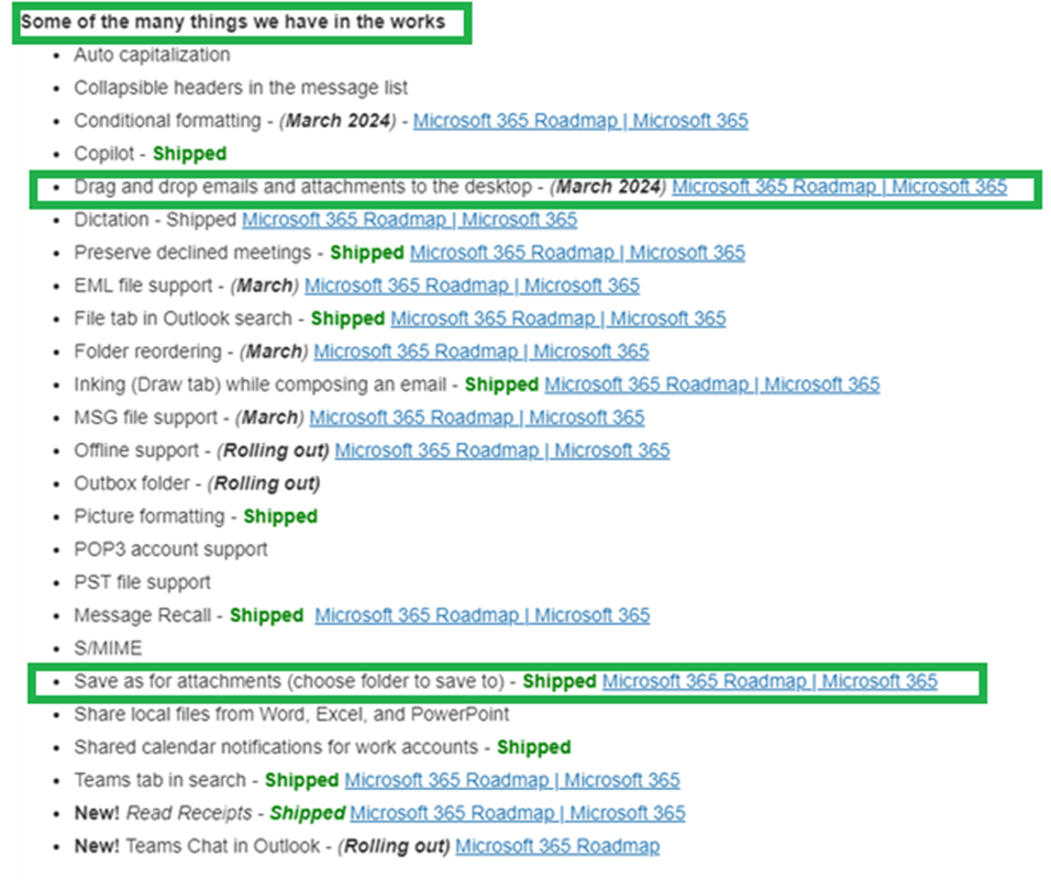 Why cant i drag and drop attachments from the new outlook microsoft