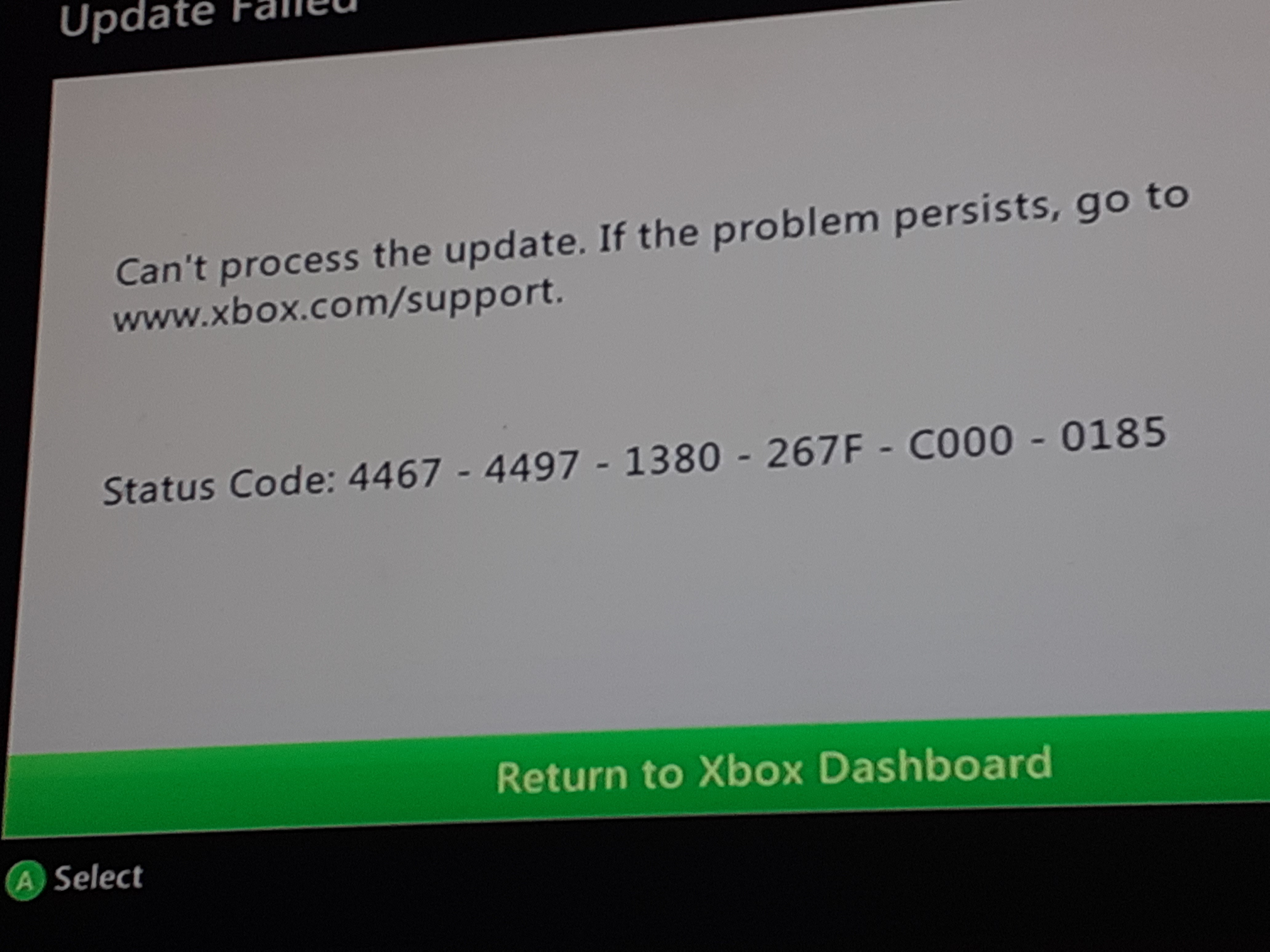 Disparity An effective Collision course Xbox360 Update error 4467-4497-1380-267f-c000-0185 - Microsoft Community