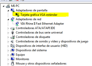 Controlador de tarjeta grafica best sale windows 7