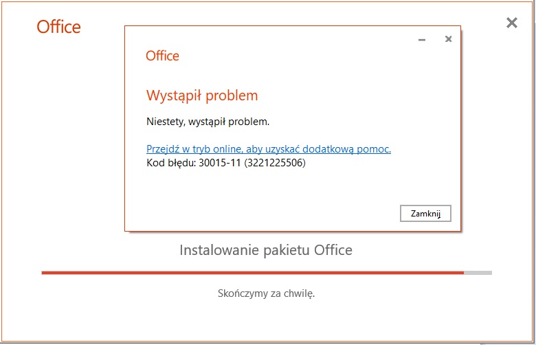 Код ошибки 30015 11 при установке office windows 10