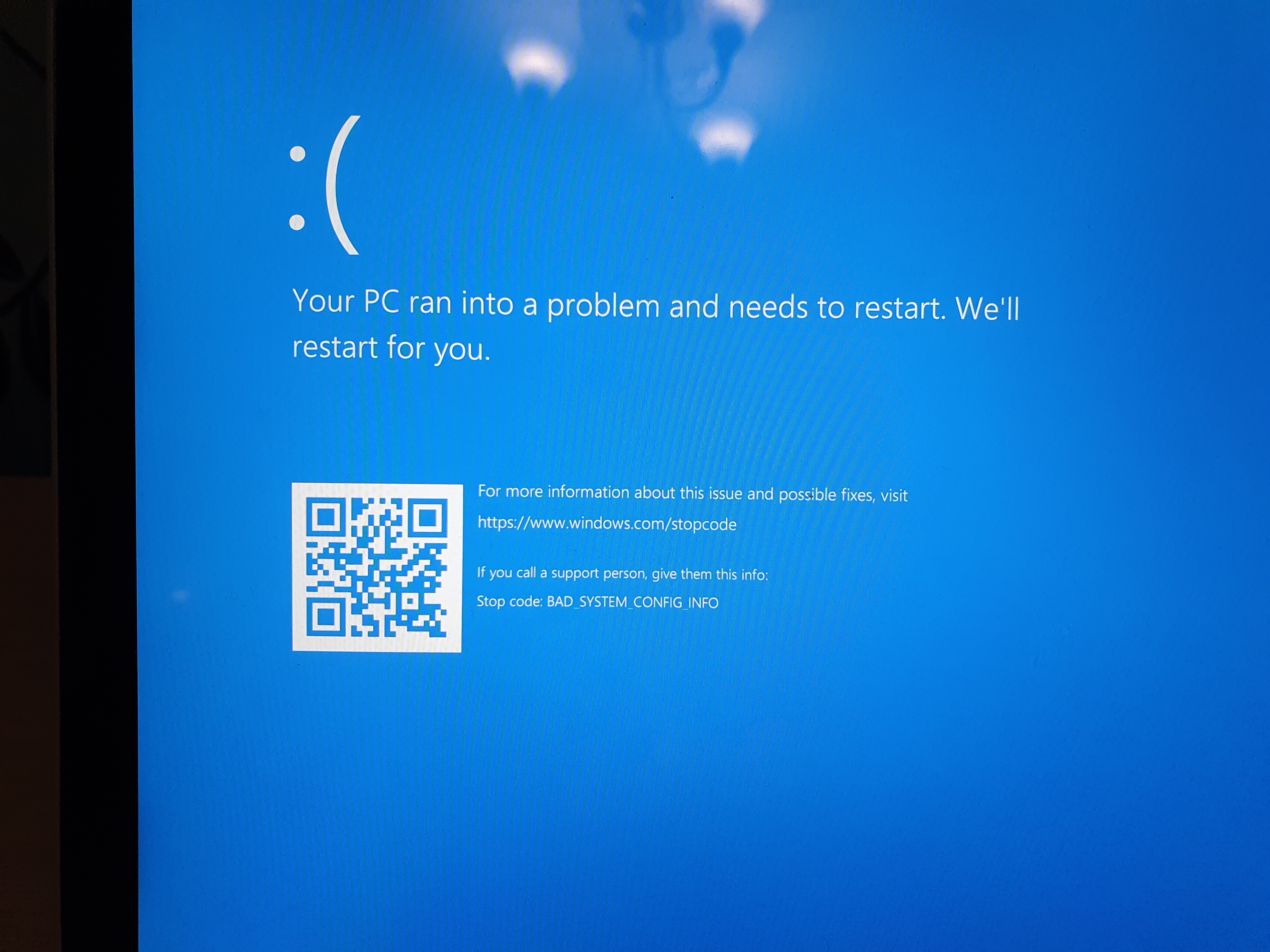 BLUE SCREEN unable to reboot, restore or reset - Microsoft Community