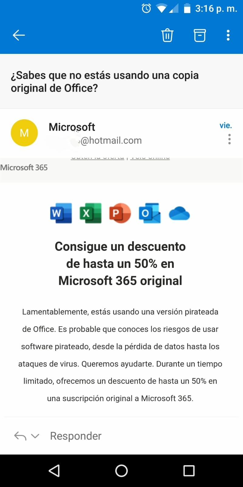 Mail de Office Pirata - Microsoft Community