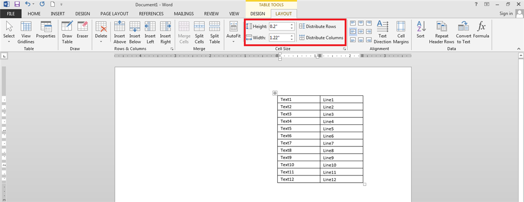 Publisher 2013: Tables: Distribute rows/columns evenly; set row height -  Microsoft Community