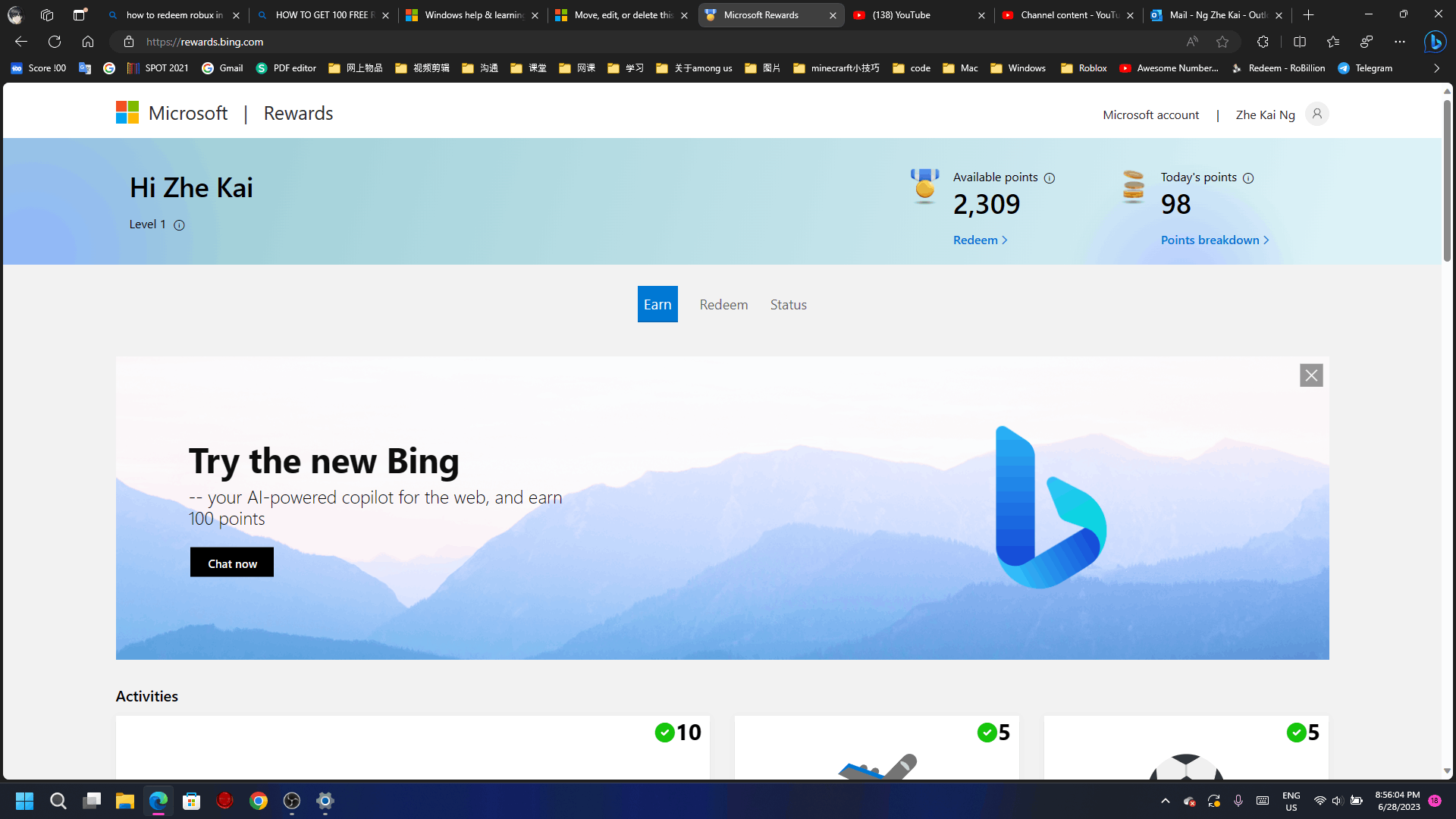 Não tem como resgatar 100 robux - Microsoft Community