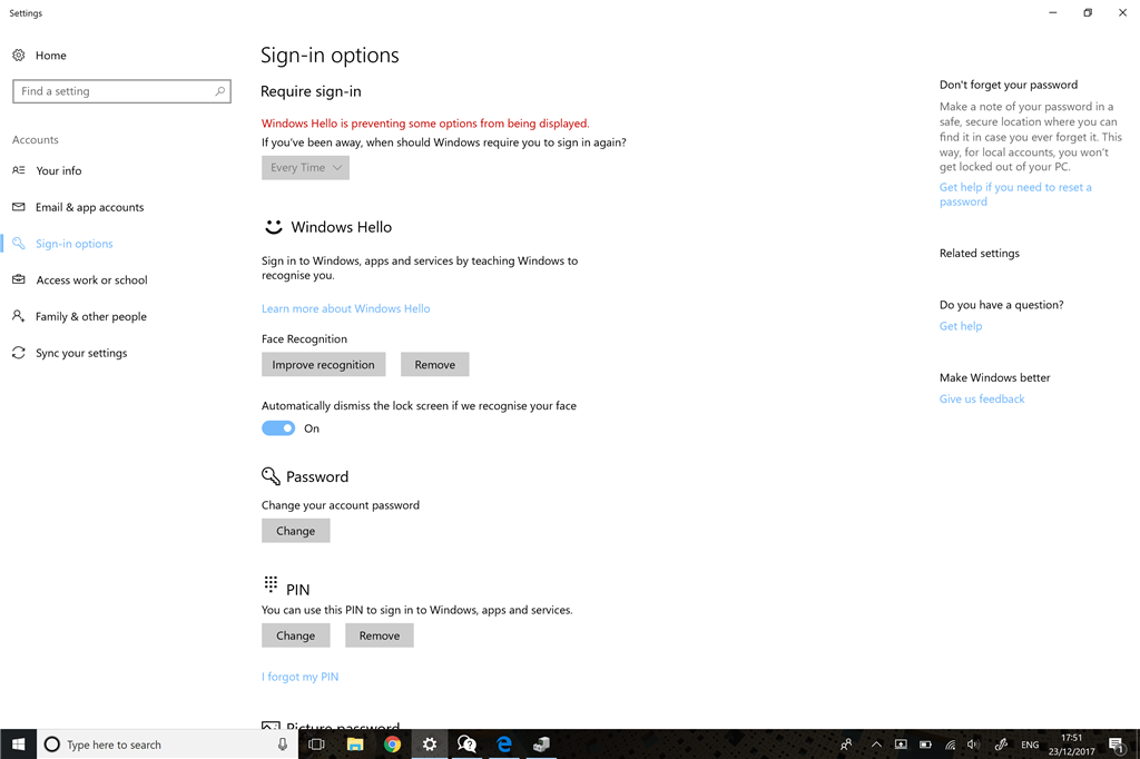 Windows Hello Is Preventing Some Options From Being Microsoft