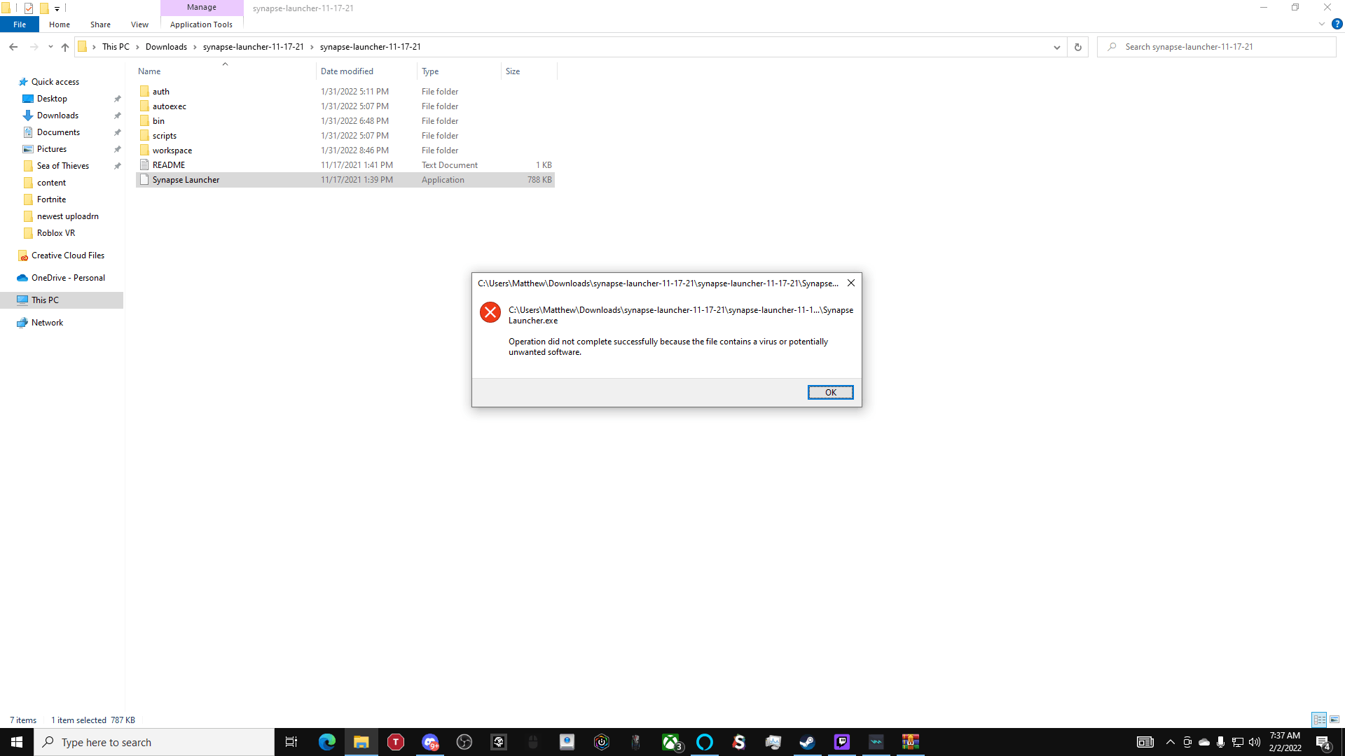 Solved: Operation Did Not Complete Successfully [Virus/PUP]