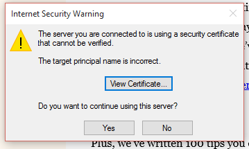 Ie Bypass There Is A Problem With This Website S Security