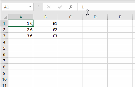 I enter the £ symbol and Excel keeps automatically changing it to ...