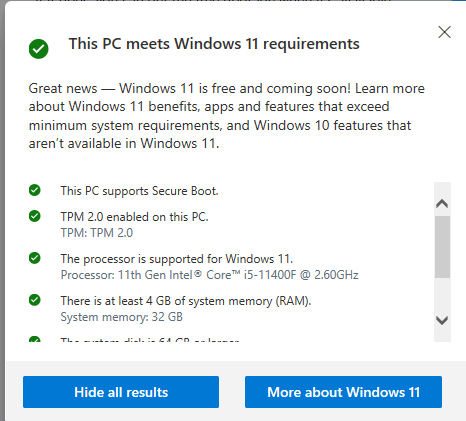 Windows Error Code 0xa0000400 when trying to upgrade to Windows 11 