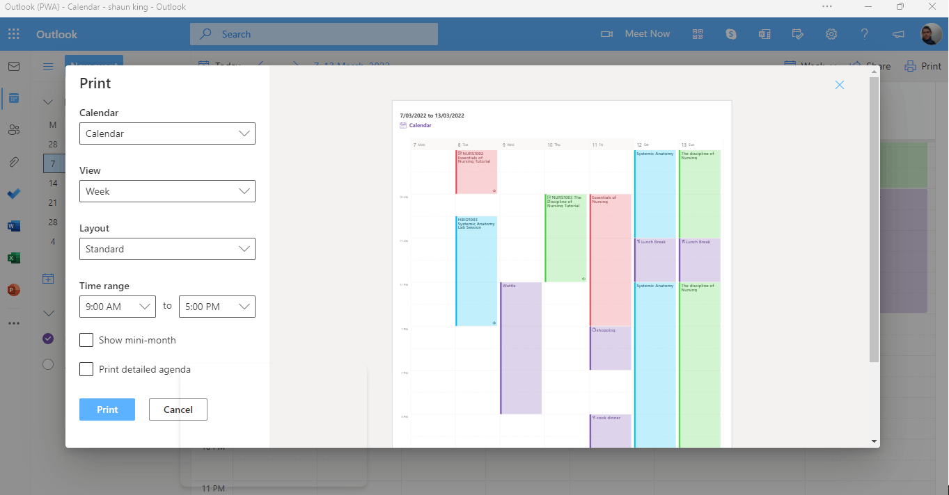 Outlook Freezing when I try Print Calander Microsoft Community