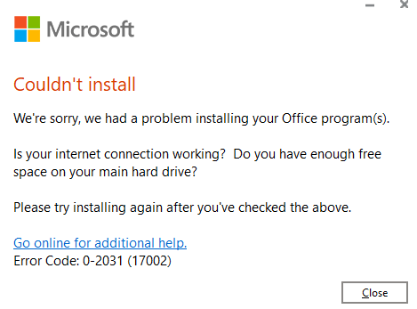 What is Error Code 30015-11 (3221356598) - Microsoft Community