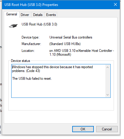 My USB Back ports stops working, USB failed reset - Microsoft Community