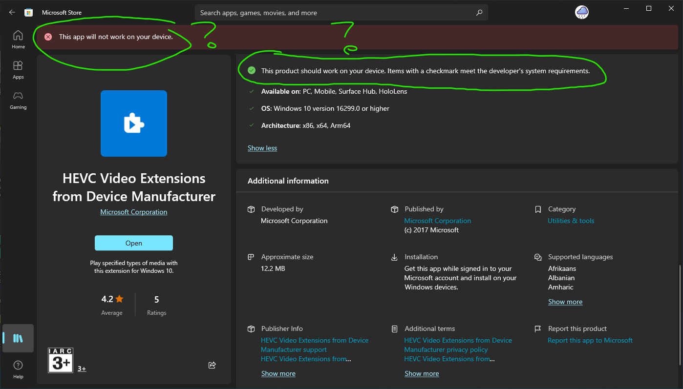 HEVC installation problem impact on Premiere Pro Microsoft Community