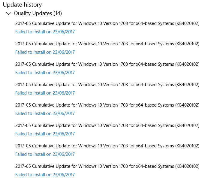 Windows 10 - Cumulative Updates Failing To Install - Microsoft Community