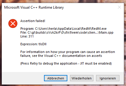 Microsoft Visual C Runtime Library Assertion Failed Line 311 Microsoft Community