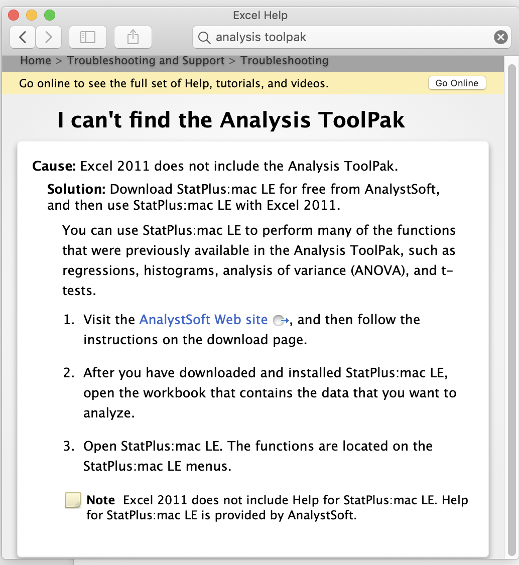 Analysis toolpak mac excel 2011 free download windows 10