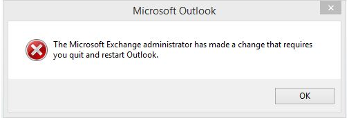 The Microsoft Exchange Administrator has made a change that requires -  Microsoft Community