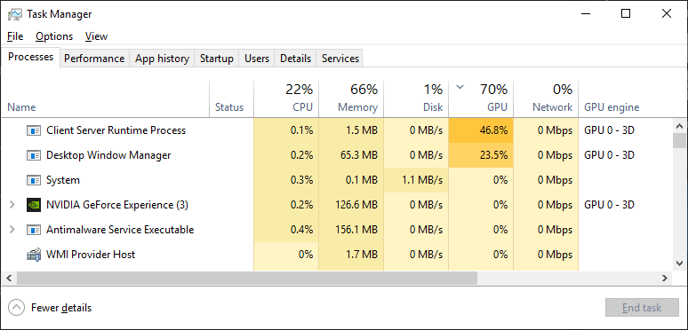High usage by even when - Microsoft Community