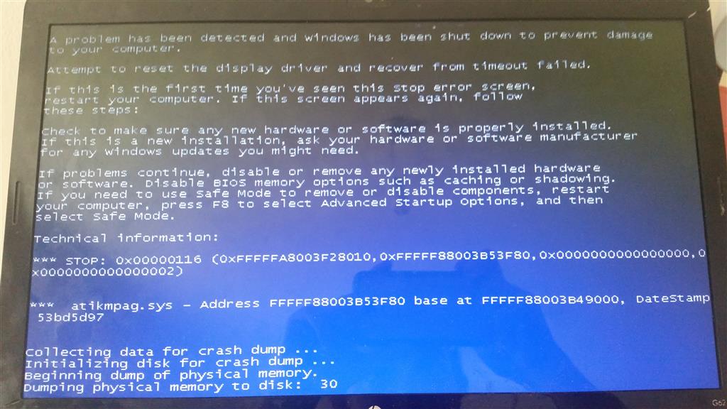 Blue screen due to AMD card. Microsoft Community