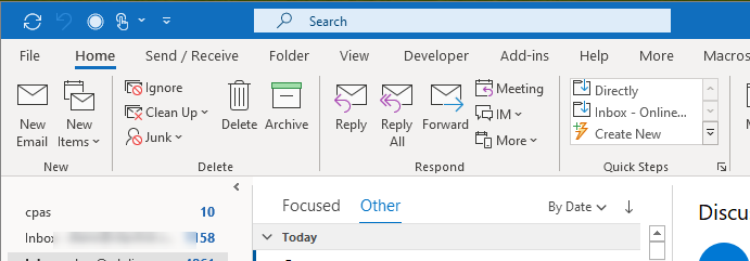 how to hide seach box line in outlook 365 inbox view. - Microsoft Community