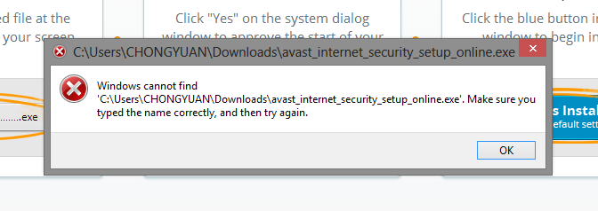 cant install avast antivirus