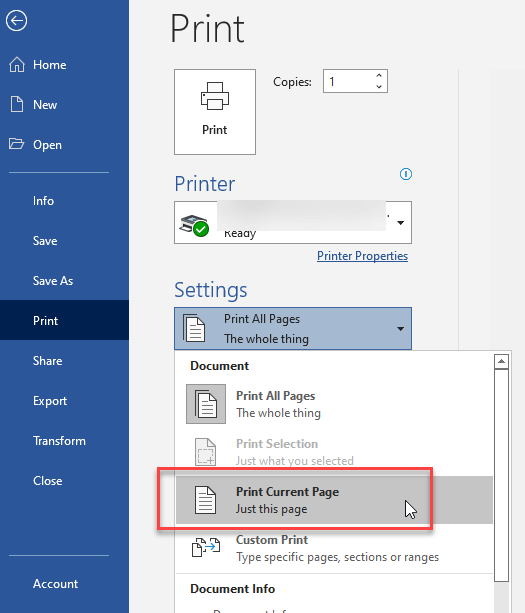 office 365 what happened to print this page - Microsoft Community