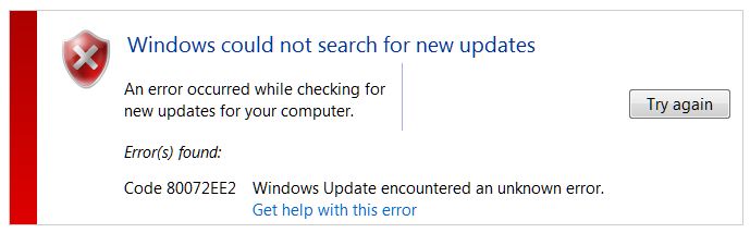 Windows 7 Update Error 0xee2 Microsoft Community