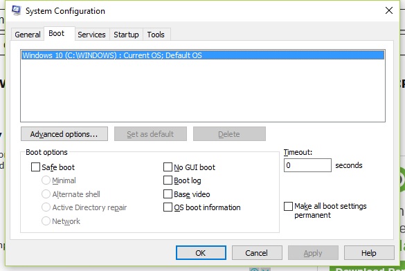 Boot Tab Problems in Msconfig of Windows 10  Microsoft Community