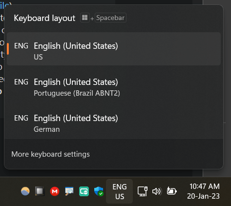 Shortcut letter assignments change with keyboard layout change