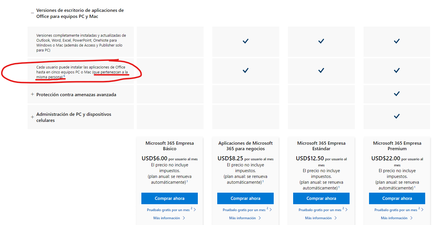 LA LICENCIA QUE SE COMPRA DEL OFFICE EMPRESARIAL ES UTIL PARA UNA SOLA -  Microsoft Community