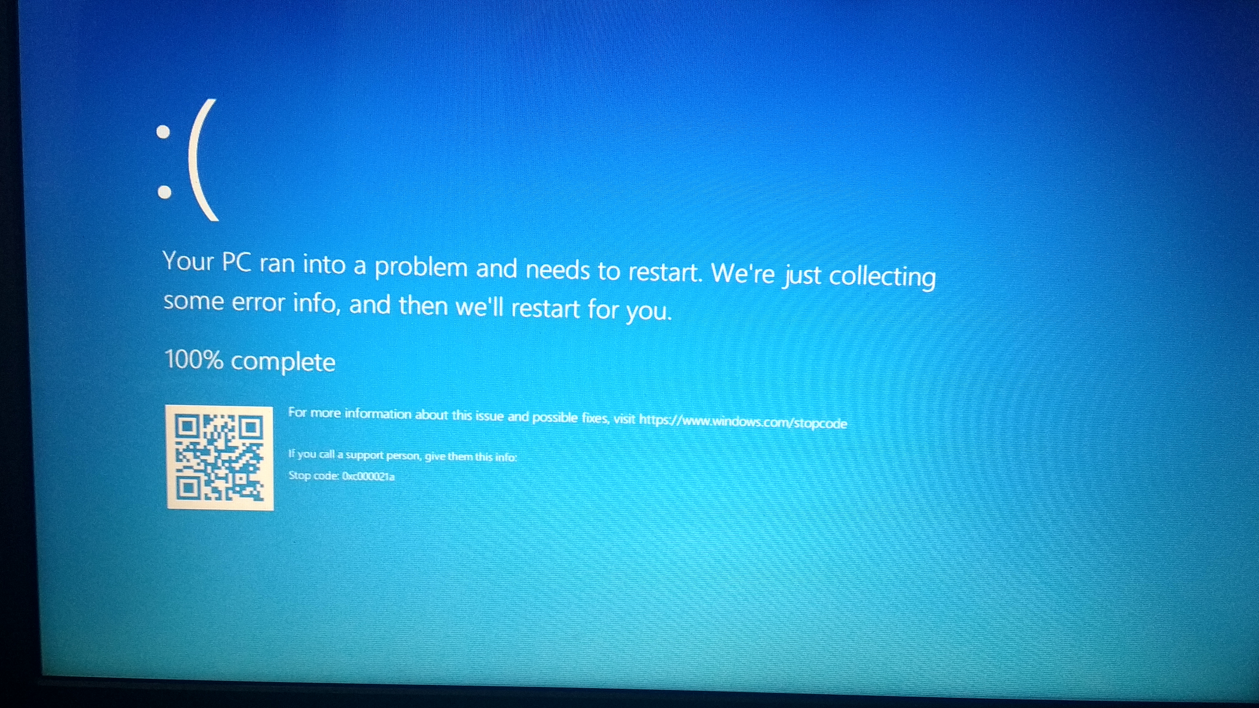 Синий экран смерти Windows 10