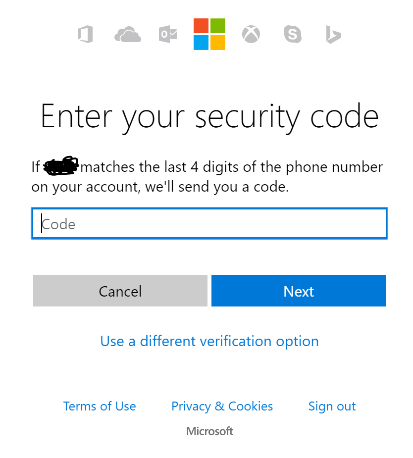 Can't Receive 7 Digit Code Security - Microsoft Community