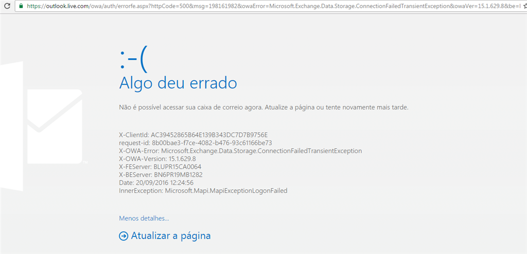 Problemas ao entrar no email do Hotmail